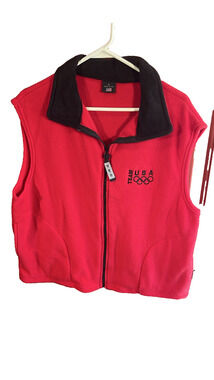 Team USA Olympic Fleece Vest Mens XL Red Full Zip USA Made